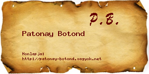 Patonay Botond névjegykártya