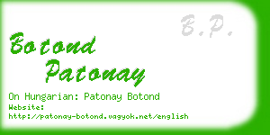 botond patonay business card